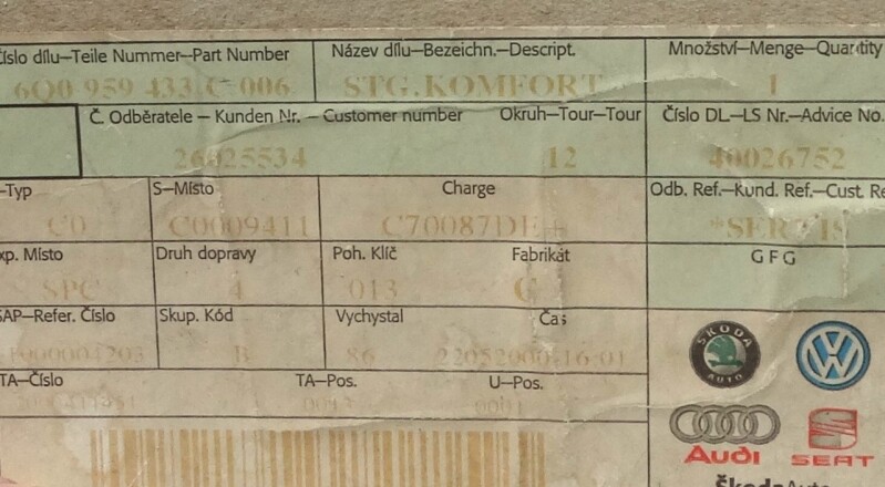 Jednotka řidici komfortni 6Q0937049F Z0J Jednotka rídici komfortni 6Q0937049F Z0J KOMFORTNI FABIA 1+2 / ROOMSTER