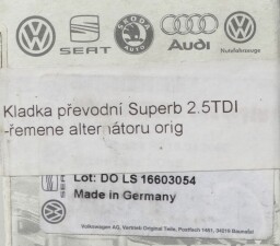 KLADKA PŘEVODNÍ SUPERB DIESEL 2,5 TDI  A9