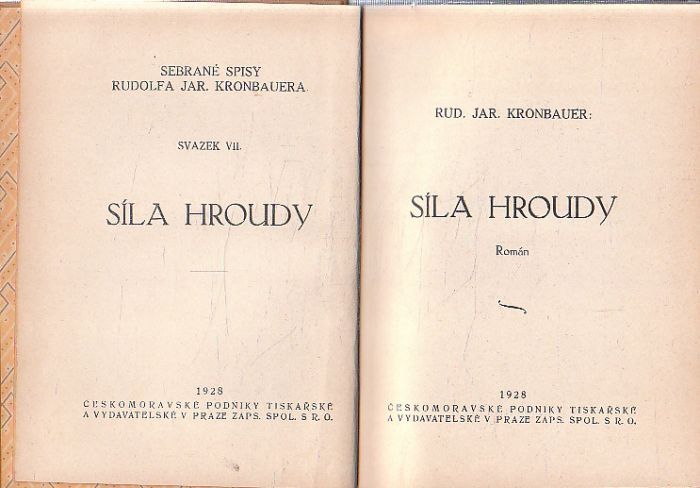 Síla hroudy od Rudolf Jaroslav Kronbauer