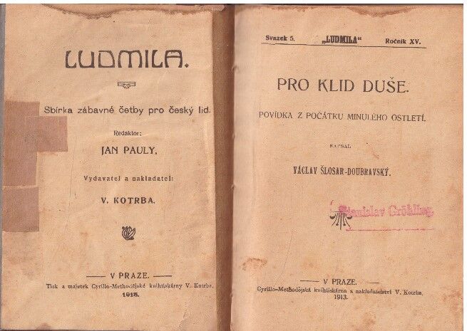 Pro klid duše. od Václav Šlosar - Doubravský