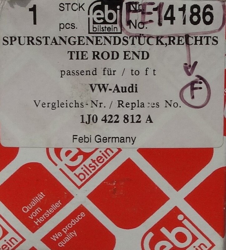 Koncovka řízení  1J0 422 812 A  A9