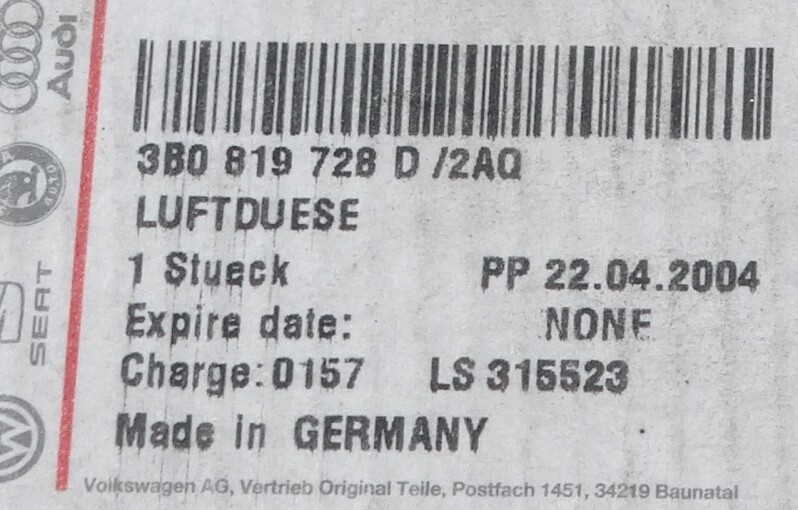 Větrací mřížka  3B0 819 728 D /2AQ  A9
