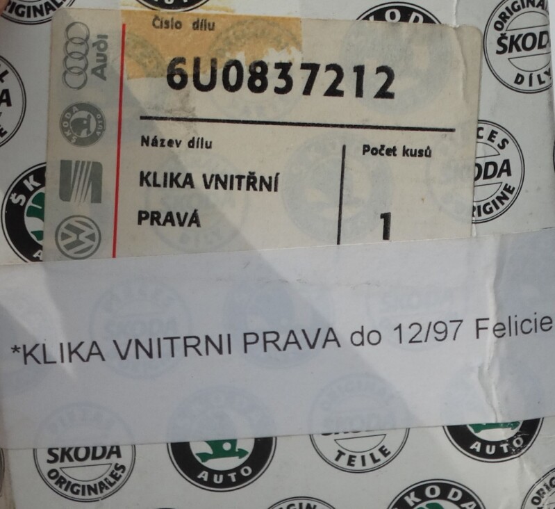 KLIKA VNITŘNI PRAVA DO-6U0837212