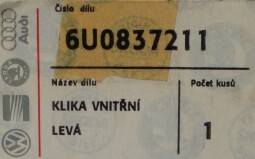 Klika vnitřní levá 6U0837211 Felicia