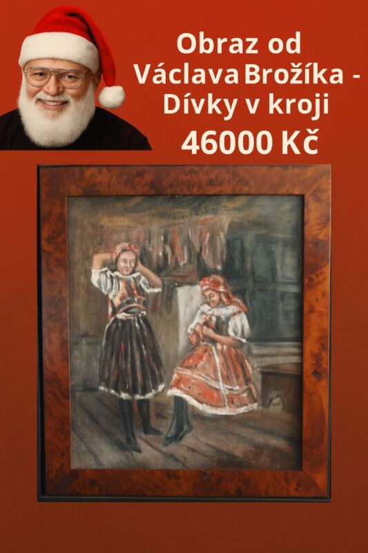 Obraz od Václava Brožíka - Dívky v kroji.