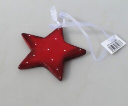 Dekorace - hvězda, keramika 9cm.