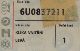 Klika vnitřní levá 6U0837211 Felicia