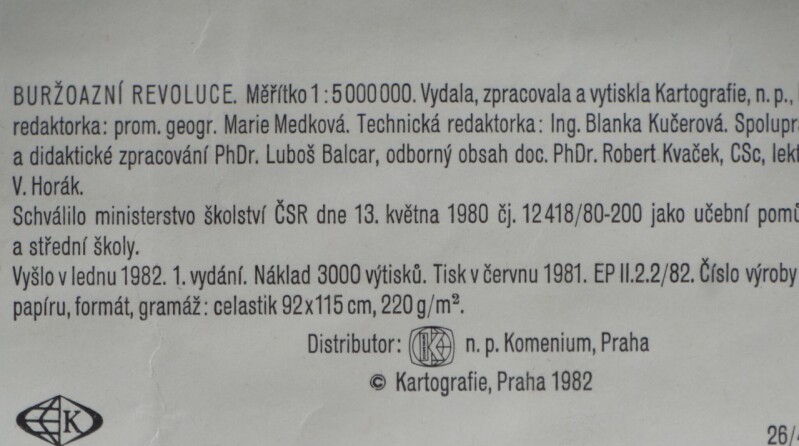 Školní nástěnné mapy - Buržoazní revoluce