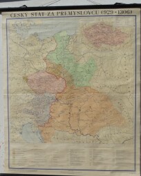 Školní nástěnné mapy - Český stát za Přemyslovců 929-1306