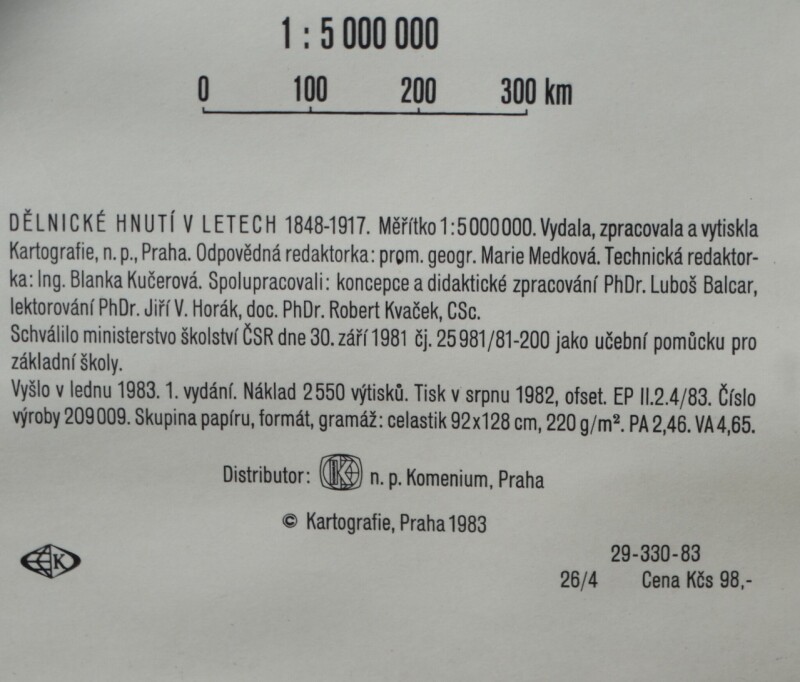 Školní nástěnné mapy - Dělnické hnutí v letech 1848 - 1917