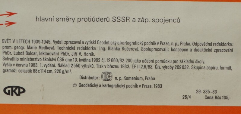 Školní nástěnné mapy - Svět V L. 1939 1945