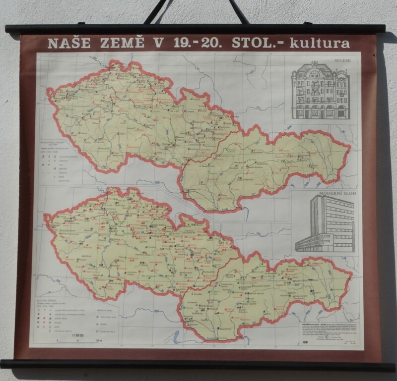 Školní nástěnné mapy - Naše země v 19 - 20stol. - kultura