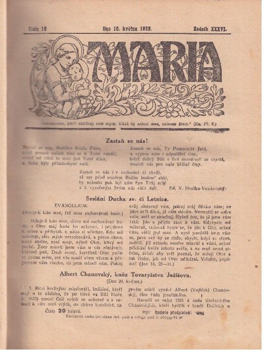 Svázané v tvrdých deskách časopisy Kříž  z roku 1929.