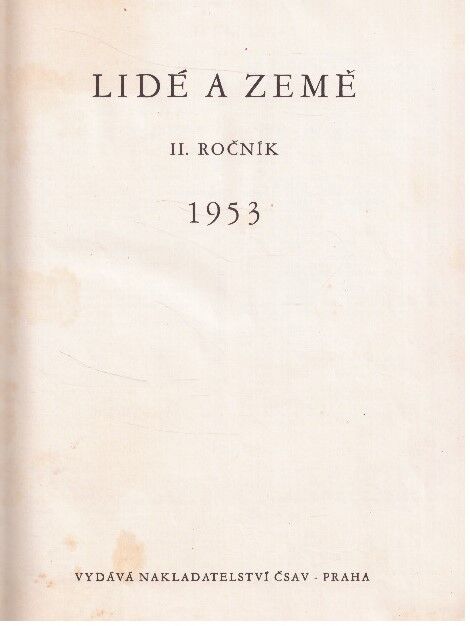 Svázané časopisy Lidé a země II. ročník 1953.