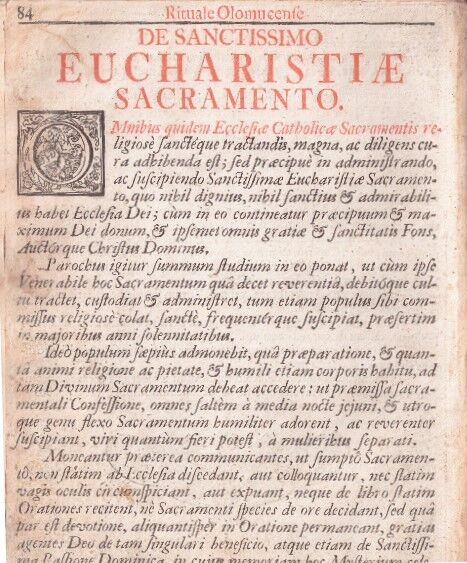 Agenda seu Rituale Olomucense + 2 přívazky - 1684