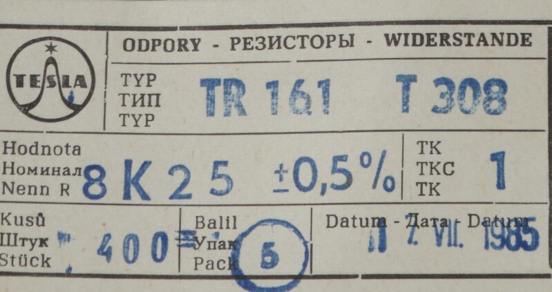 Rezistor TR 161 T 308 8K25