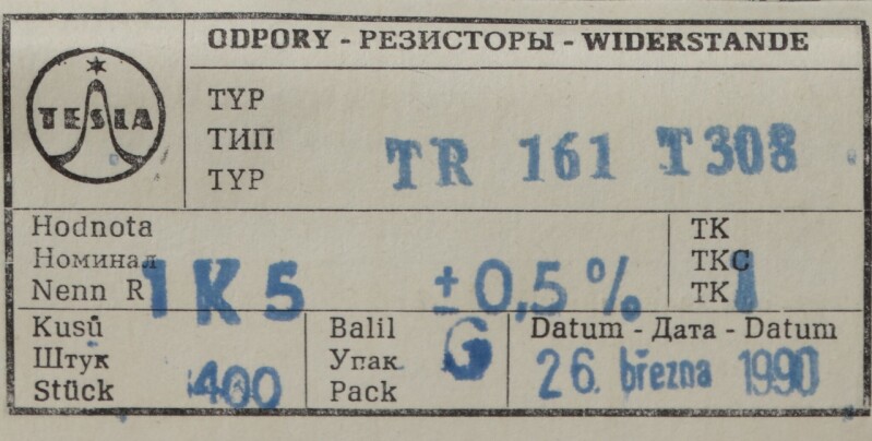Rezistor TR 161 T 308 1K5