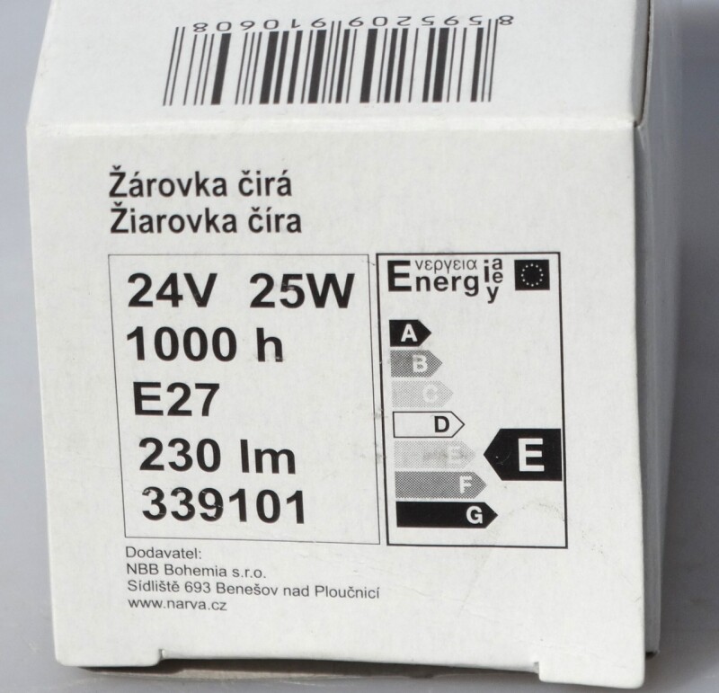 Žárovka Tesla - čirá 24V 25W