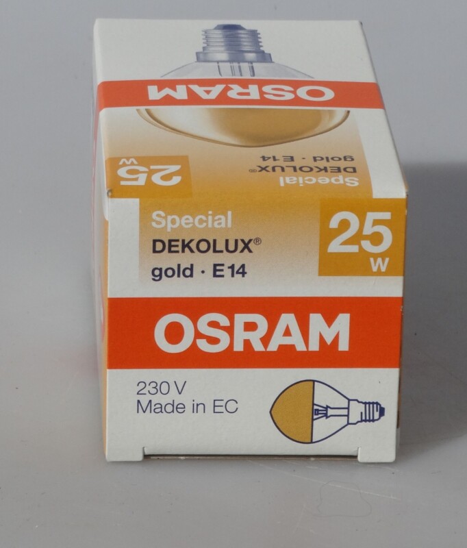 Žárovky OSRAM DEKOLUX GOLD E14 CLEAR 230V 25W.