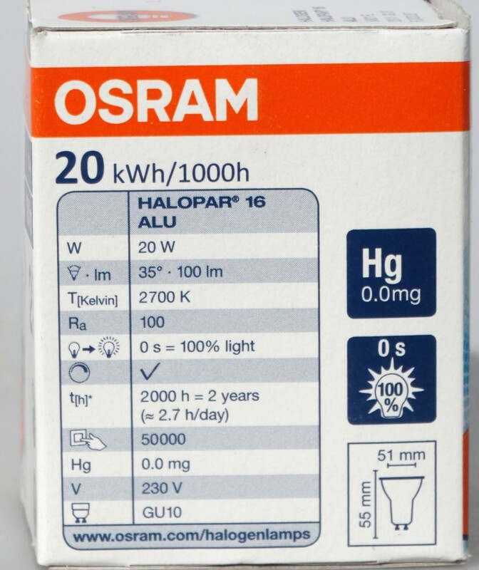 Žárovka Osram Holopar AU 20W 100lm
