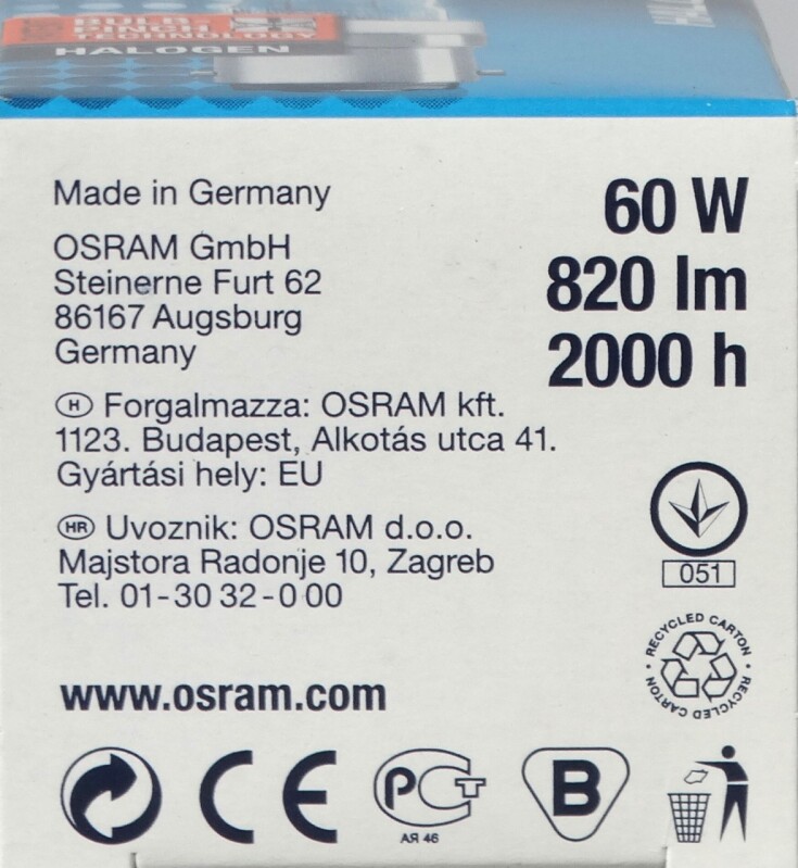 Žárovka Osram Halolux Ceram 60W