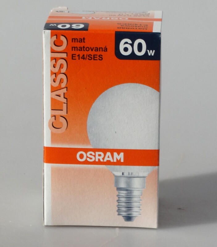Žárovka Osram E14/SES a výkonem 60W