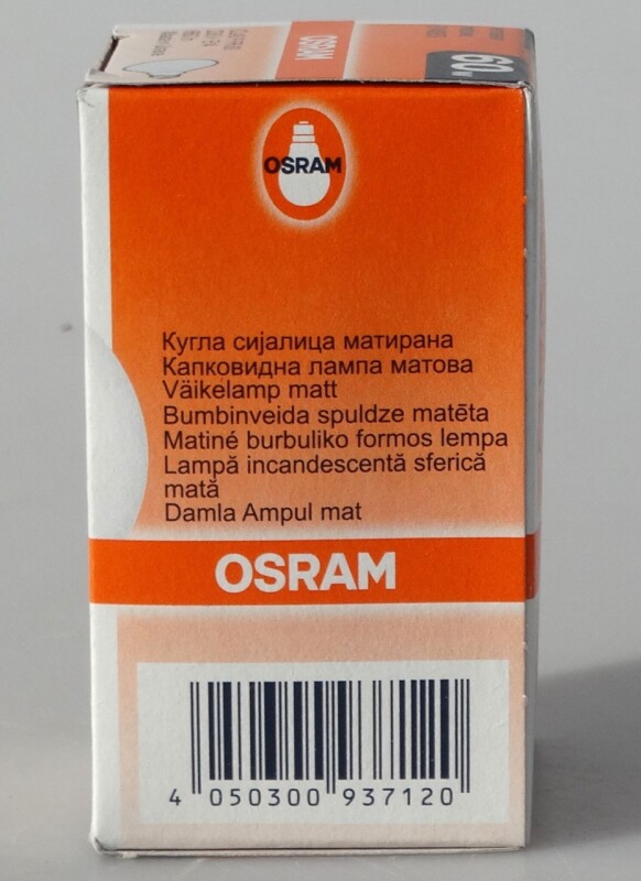 Žárovka Osram E14/SES a výkonem 60W