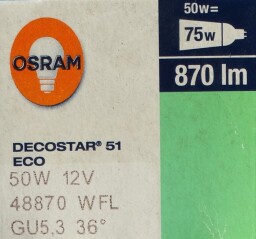 Halogenová žárovka Eco 50W 12V