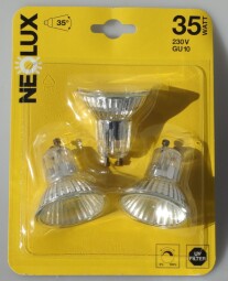Tři halogenové žárovky NEOLUX 35W 230V.