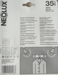 Tři halogenové žárovky NEOLUX 35W 230V.
