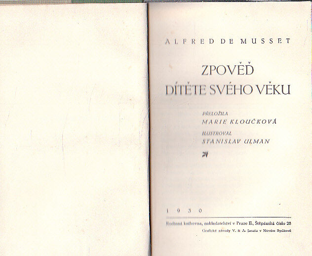 Zpověď dítěte svého věku od Alfred de Musset