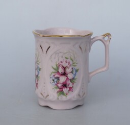 Dekorace - hrníček, růžový porcelán 3