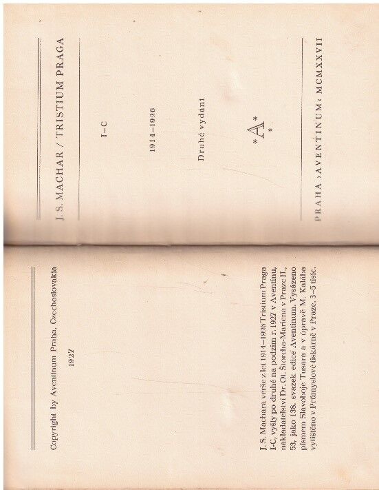 Tristium Pragae – J. S. Machar (1927)