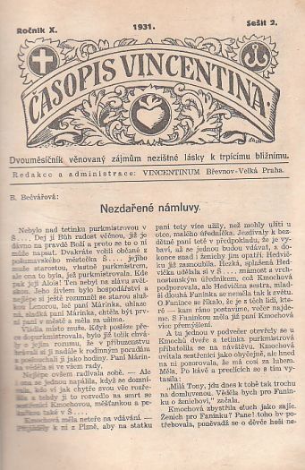 Časopis Vincentina, vázaný ročník 1931 až 1933.
