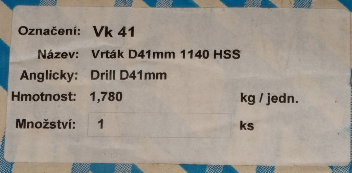 Vrtáky s kuželovou stopkou DIN345 HSS VK 41